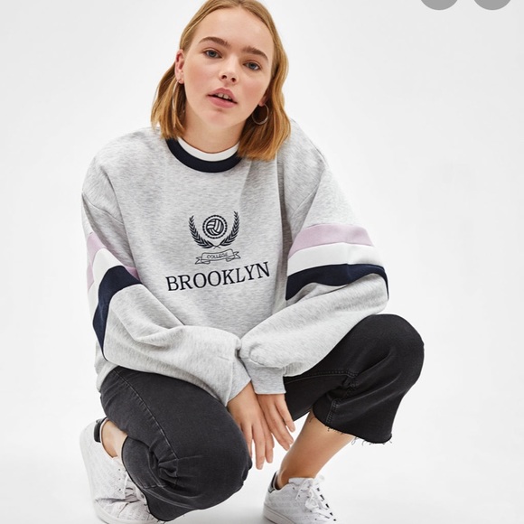Bershka Brooklyn Embroidered Sweatshirt 😍 (#28) - Picture 1 of 6